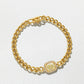 18K Yellow Gold Light Yellow Cushion Curb Chain Bracelet