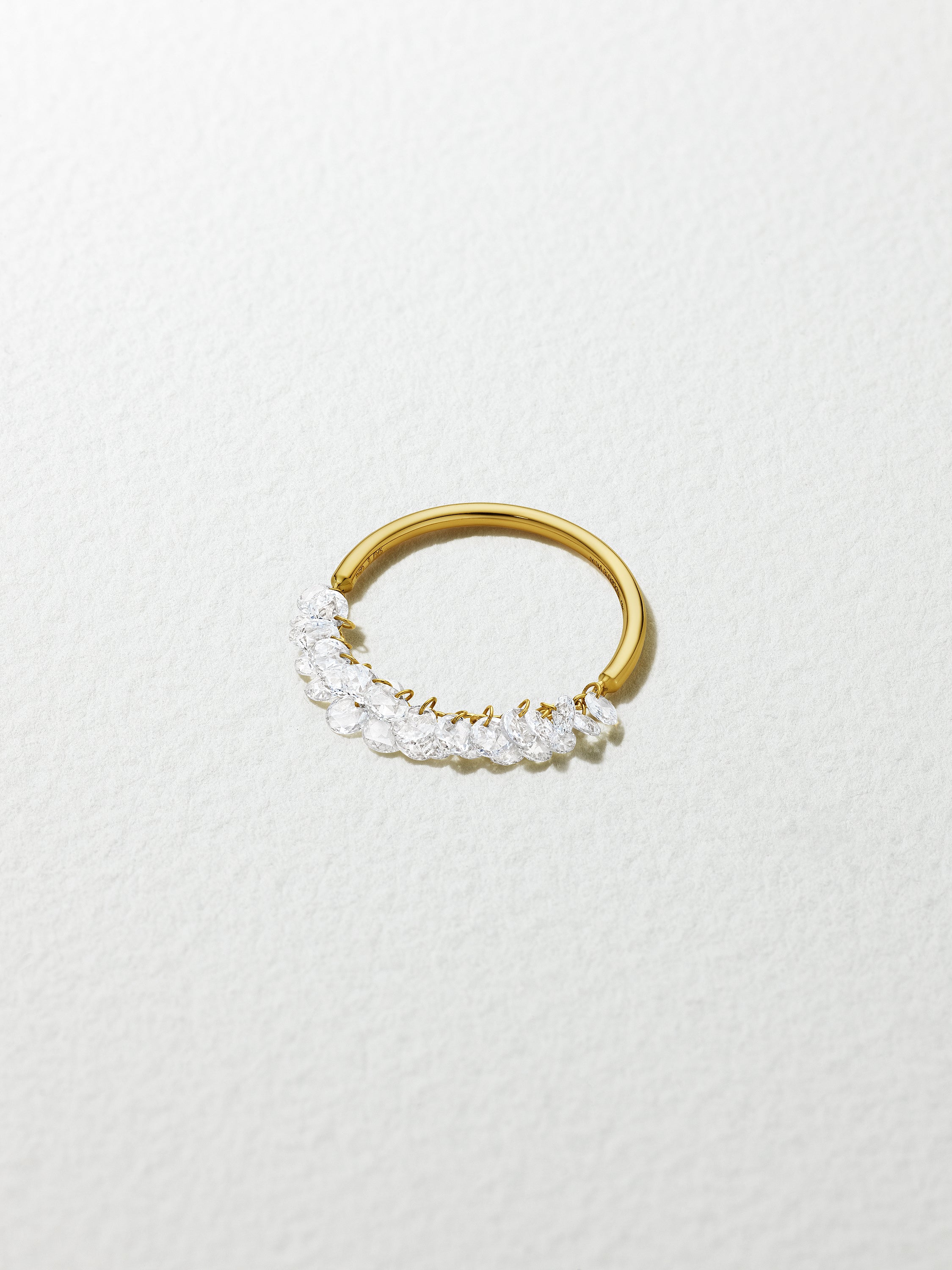 18K Yellow Gold Rosecut Diamond Fringe Ring