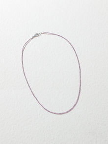 18K White Gold Deep Pink Diamond Bead Necklace