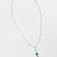 Platinum Muzo Emerald and Emerald Briolette Pendant on Mixshape Diamond Chain