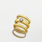 18K Yellow Gold Stacked Ring with 0.10ct Round Diamond
