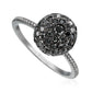 18K Blackened Gold Black Diamond Ball Ring