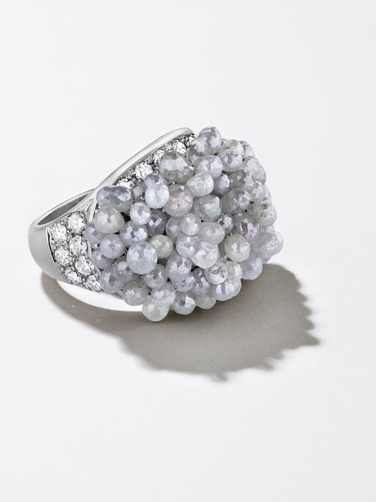 Clair de Lune Grey Diamond Fringe Ring