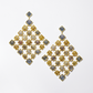 18K Yellow Gold Multi-Color Rough Diamond Fan Earrings
