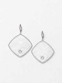 18K White Gold Carved Icy Jade Earrings with Pave Diamonds
