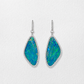 18K White Gold Australian Blue Opal Earrings with Pave Diamonds