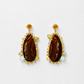 18K Yellow Gold Yahweh Opal Earrings with Paraiba