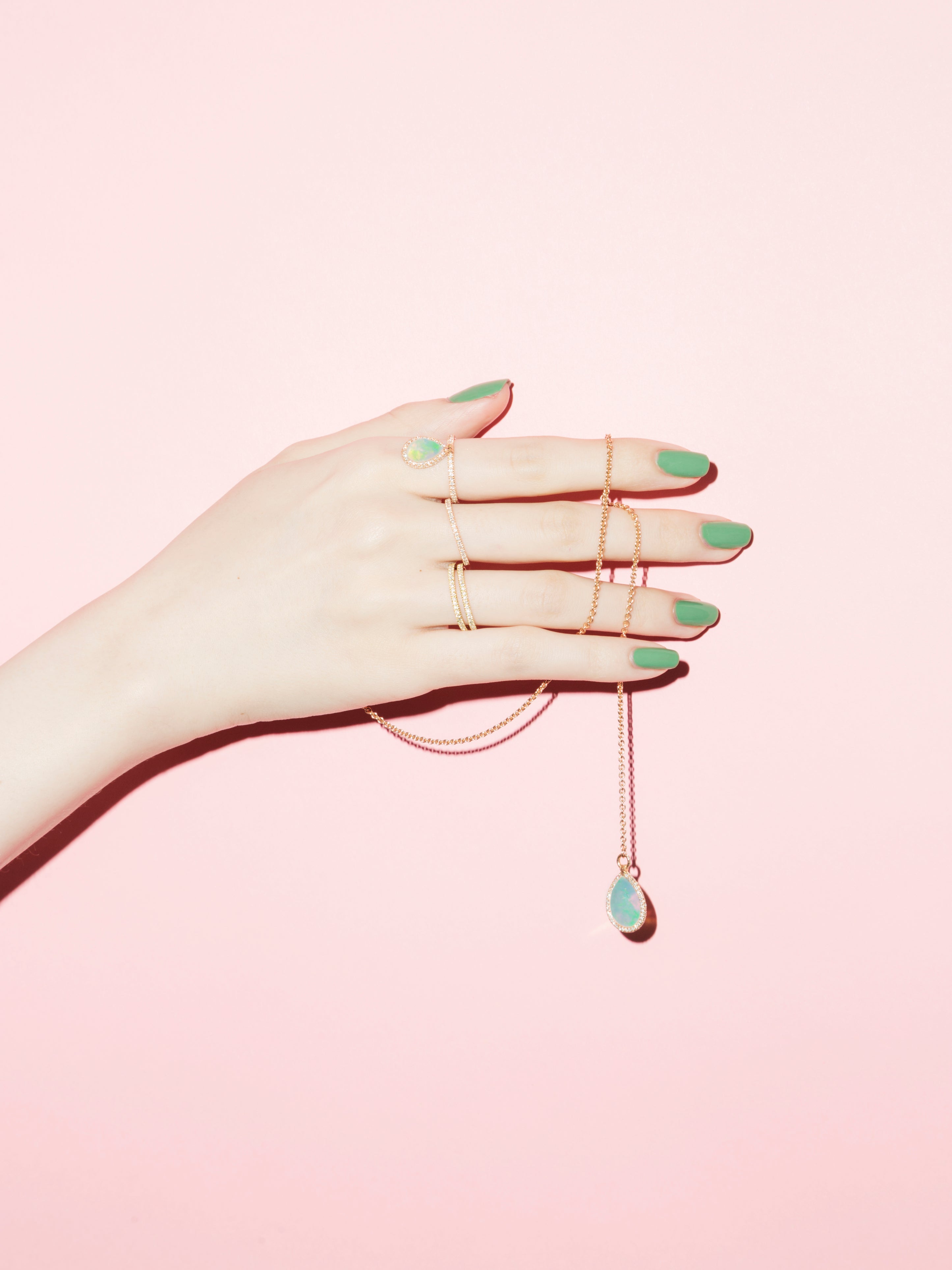 Opal and Diamond Flip Necklace