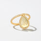 18K Yellow Gold Light Yellow Citrine Flip Ring with Pavé Diamonds