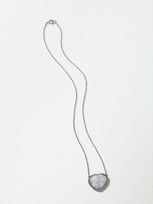 18K White Gold Slice Diamond Pendant with Pavé Diamonds