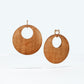 18K Yellow Gold Small Wood Hoops with Pave Diamond Heart Huggies