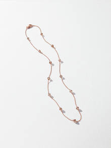 18K Rose Gold Brown Diamond Bead Necklace