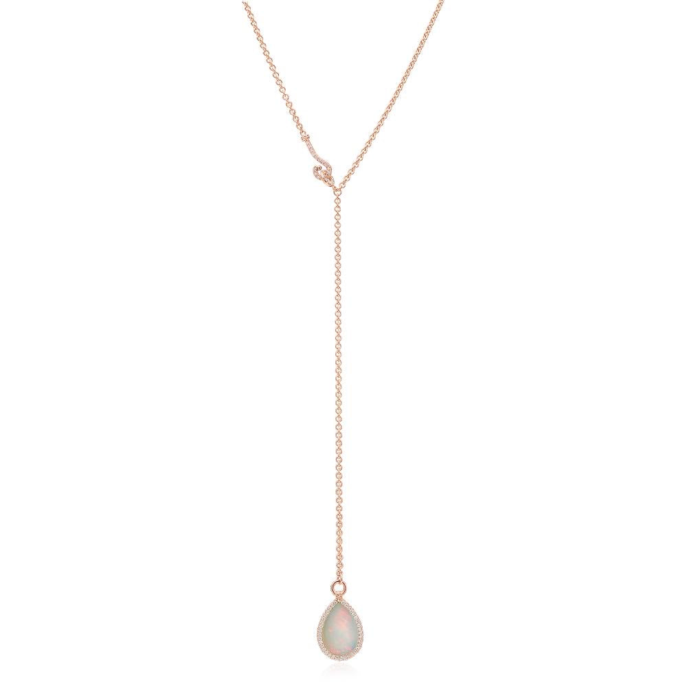 Opal and Diamond Flip Necklace