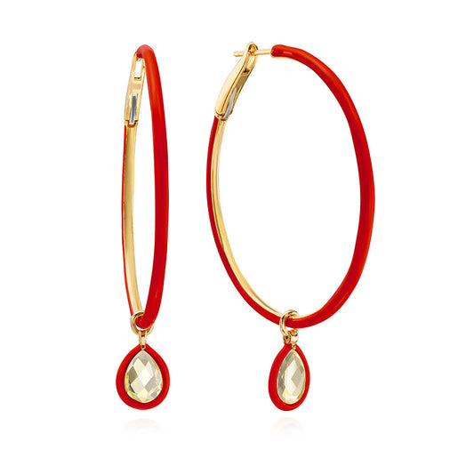 Medium Enamel Hoop In Red - Nina Runsdorf 