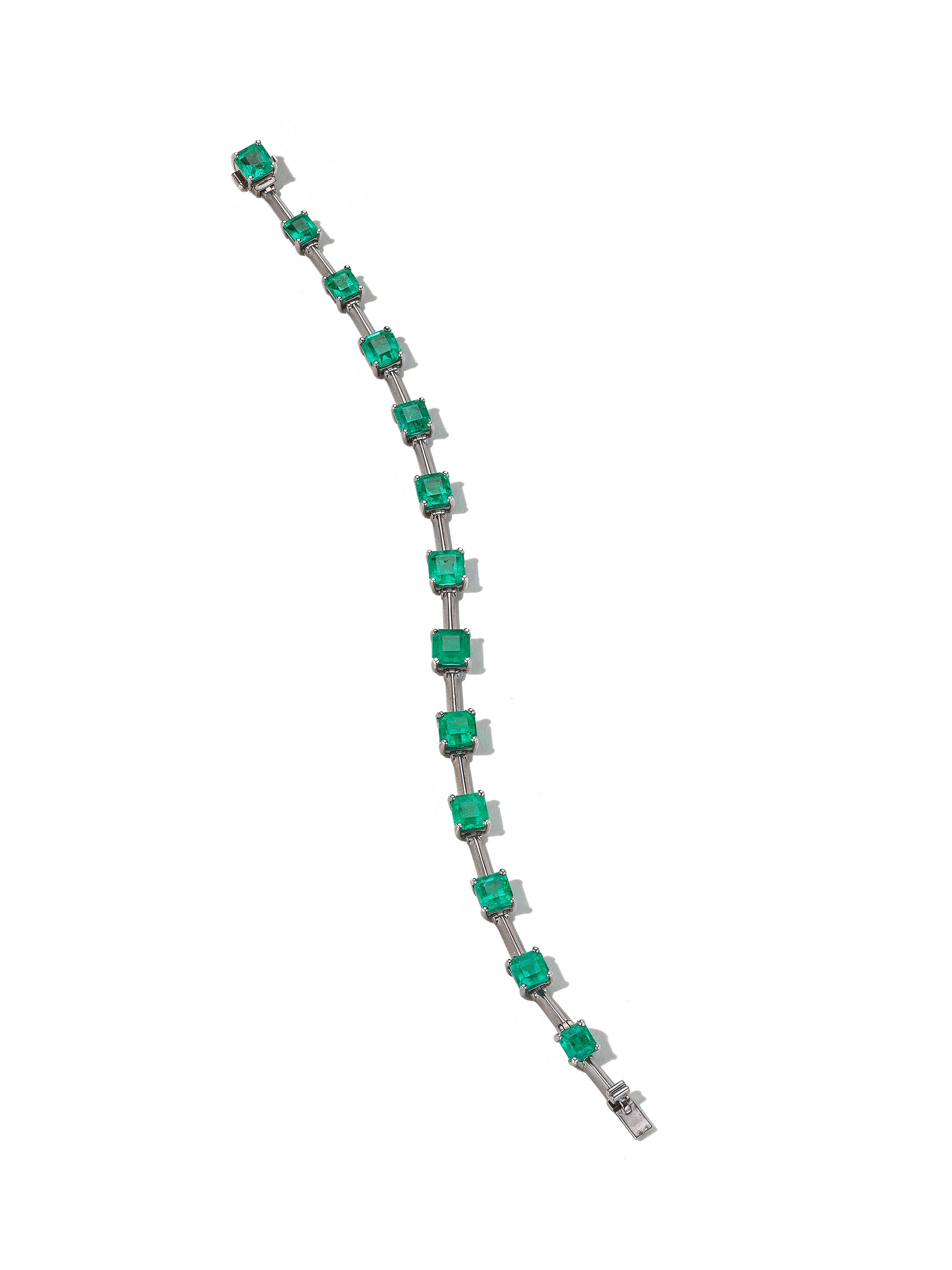 Oxidized 7.71ct Colmbian Emerald Tennis Bracelet