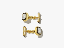 18K Yellow Gold Radiant Cut Diamond Cufflinks