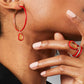 The Artist Medium Enamel Hoops In Red