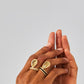 18K Yellow Gold Light Yellow Citrine Flip Ring with Pavé Diamonds