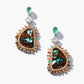 18K Rose Gold Yahweh Opal, Pearshape Paraiba, Milky Diamond, and Mixshape Champagne Diamond Earrings