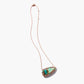 18K Rose Gold Mixshape Brown Diamonds, Square Emeralds, and Tree Opal Necklace