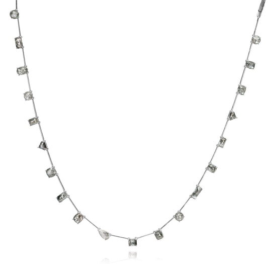 18K White Gold 21.31ct Rough Diamond Necklace