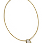 18K Yellow Gold Cushion Cut Diamond Sliding Pendant Necklace on Mesh Chain