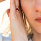 18K Rose Gold Garnet Mini Calla Flip Ring