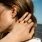 18K Rose Gold Garnet Mini Calla Flip Ring
