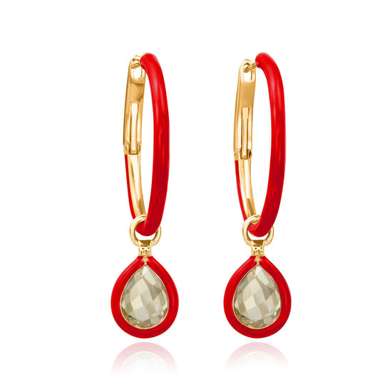 Mini Enamel Hoops in Red - Nina Runsdorf 